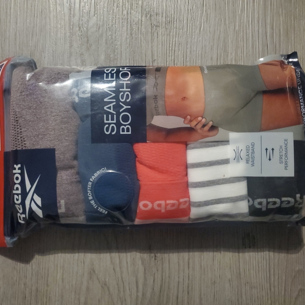 Reebok Women's Boxer Briefs Seamless Boy Shorts- 5 Pack - Picture 3 of 4